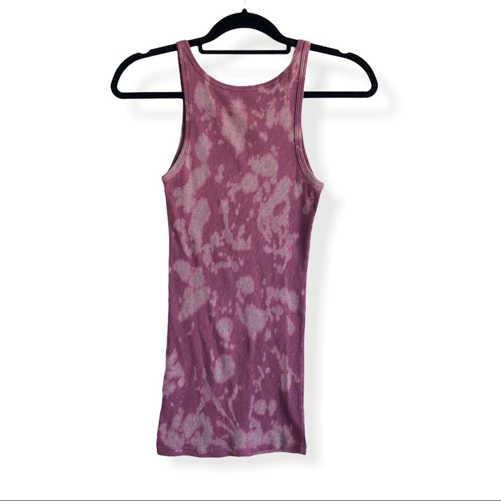 Aeropostale Purple Bleach Tie Dye Ribbed Tank Top - Picture 2 of 6